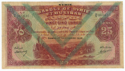 Syria 25 Livres 1939