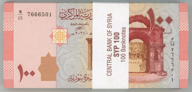 Syria 100 x 100 Syrian Pound 2021 Original Bundle