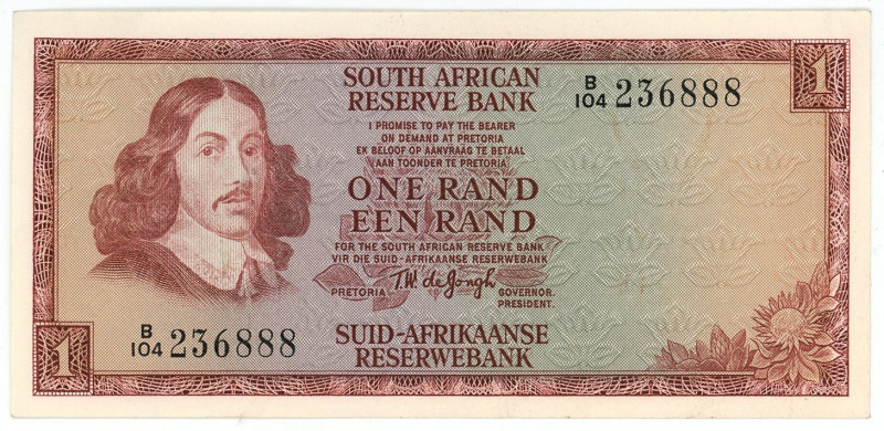 South Africa 1 Rand 1973 (ND)

P# 115a, N# 207683; # B104 236888; AUNC