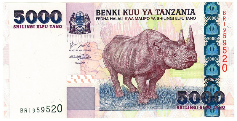 Tanzania 5000 Shillings 2003 (ND)

P# 38, N# 211101; # BR 1959520; AUNC