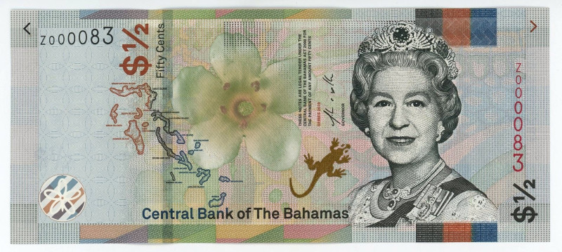 Bahamas 50 Cents / 1/2 Dollars 2019 Replacement Low Number

P# 76Ar, N# 201541...