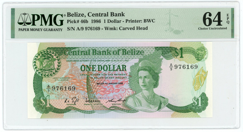 Belize 1 Dollar 1986 PMG 64 EPQ Choice UNC

P# 46b, N# 215581; # A/9 976169