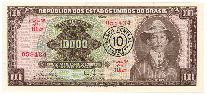 Brazil 10 Cruzeiros Novos on 10000 Cruzeiros 1967 (ND)

P# 190b, N# 213151; # ...