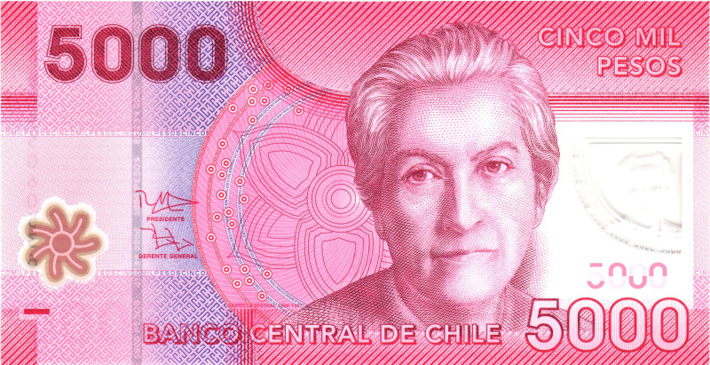 Chile 5000 Pesos 2015

P# 163f, N# 205234; # DC 55060536; UNC