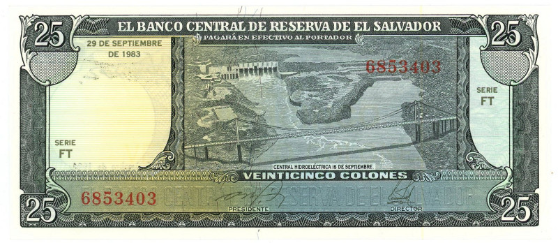 El Salvador 25 Colones 1983

P# 136, N# 248841; # FT 6853403; UNC