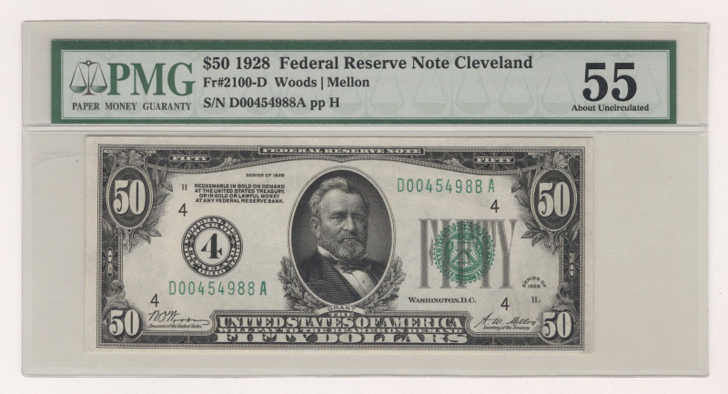 United States Federal Reserve Cleveland 50 Dollar 1928 PMG 55

Fr# 2100-D, # D...