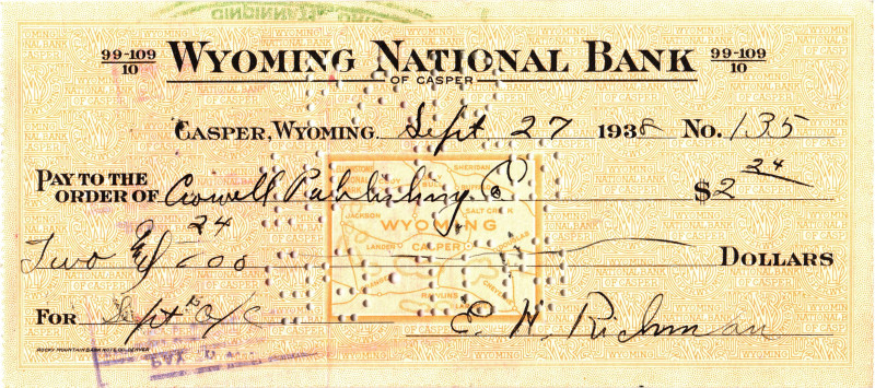 United States Wyoming National Bank 2,24 Dollars 1938

# 135; XF