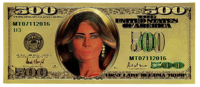 United States Melania Trump 500 Dollars 1968 Fantasy Banknotes

# MT 07112016;...