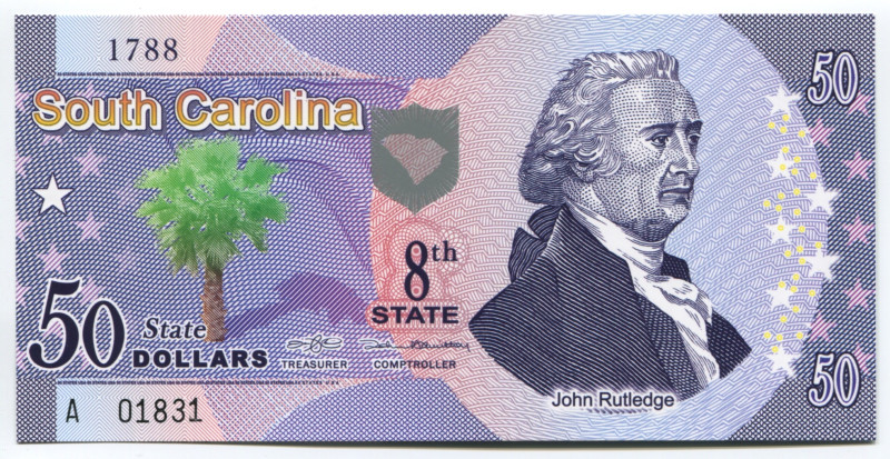 United States South Carolina 50 Dollars 2014 Specimen

8th State