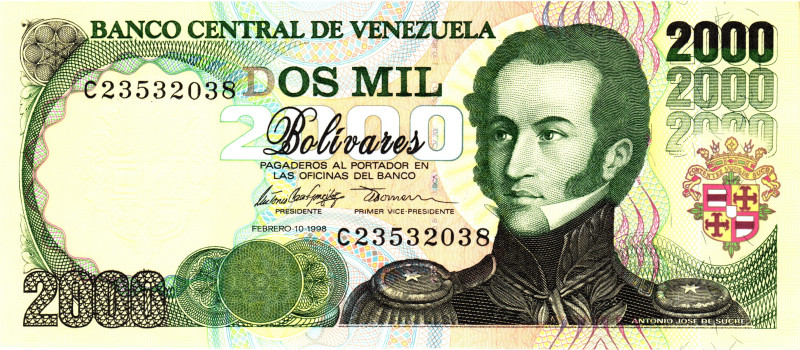 Venezuela 2000 Bolivares 1998

P# 77b, N# 209930; # C 23532038; UNC