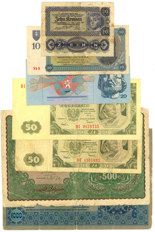 Europe Lot of 7 Banknotes 1902 - 1970

F-XF