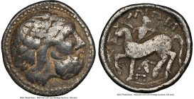 EASTERN EUROPE. Uncertain Celtic Tribe. Ca. 4th-3rd centuries BC. AR tetradrachm (27mm, 13.22 gm, 10h). NGC Fine 5/5 - 3/5. Imitating Philip II of Mac...