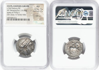 EASTERN EUROPE. Uncertain Celtic Tribe. Ca. 3rd-2nd centuries BC. AR tetradrachm (24mm, 14.40 gm, 12h). NGC AU 5/5 - 2/5, test cut. Imitating Philip I...