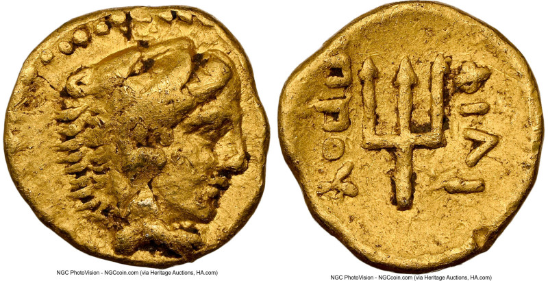 MACEDONIAN KINGDOM. Philip II (359-336 BC). AV eighth-stater (9mm, 1.07 gm, 1h)....