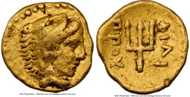 MACEDONIAN KINGDOM. Philip II (359-336 BC). AV eighth-stater (9mm, 1.07 gm, 1h). NGC VF 5/5 - 3/5. Late lifetime-early posthumous issue, Pella, ca. 34...