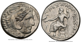 MACEDONIAN KINGDOM. Alexander III the Great (336-323 BC). AR tetradrachm (24mm, 17.13 gm, 10h). NGC Choice VF 5/5 - 4/5. Posthumous issue, Amphipolis,...