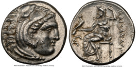 MACEDONIAN KINGDOM. Alexander III the Great (336-323 BC). AR drachm (16mm, 4.30 gm, 8h). NGC AU 5/5 - 4/5. Late lifetime-early posthumous issue, Lamps...