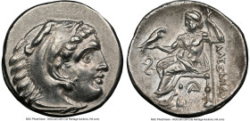 MACEDONIAN KINGDOM. Alexander III the Great (336-323 BC). AR drachm (18mm, 5h). NGC Choice XF. Late lifetime-early posthumous issue, Lampsacus, ca. 32...