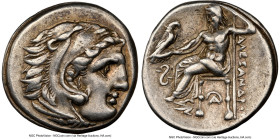 MACEDONIAN KINGDOM. Alexander III the Great (336-323 BC). AR drachm (18mm, 4.26 gm, 8h). NGC Choice VF 5/5 - 5/5. Late lifetime-early posthumous issue...