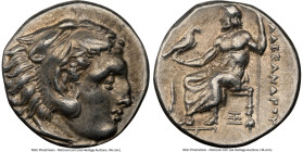 MACEDONIAN KINGDOM. Alexander III the Great (336-323 BC). AR drachm (17mm, 4.30 gm, 4h). NGC XF 5/5 - 4/5. Late lifetime-early posthumous issue, Abydu...