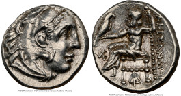 MACEDONIAN KINGDOM. Alexander III the Great (336-323 BC). AR drachm (17mm, 4.39 gm, 11h). NGC Choice AU 5/5 - 4/5. Posthumous issue, Abydus, ca. 310-3...
