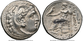 MACEDONIAN KINGDOM. Alexander III the Great (336-323 BC). AR drachm (17mm, 12h). NGC XF. Late lifetime-early posthumous issue, Colophon, ca. 323-319 B...