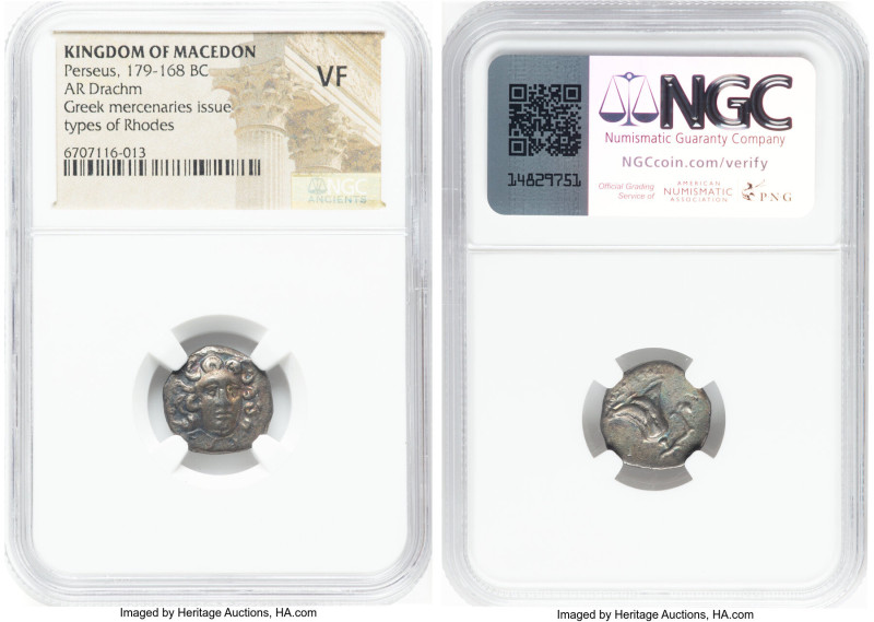 MACEDONIAN KINGDOM. Perseus (179-168 BC). AR drachm (16mm, 10h). NGC VF. Pseudo-...