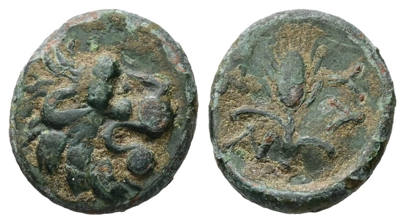 Thrace, Lysimacheia, AE, 3,15 g. - 16.65 mm. Circa 225-199/8 BC.
Obv.: Lion head...