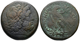 Ptolemaic Kings of Egypt, Ptolemy III Euergetes. AE Tetrobol, 43.73 g 39.42 mm. 246-222 BC. Alexandreia mint. Series 4A. 
Obv: Horned head of Zeus-Amm...