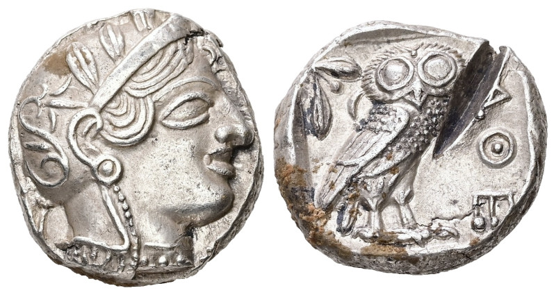 Attica, Athens. AR Tetradrachm, 17.14 g. - 24.12 mm. Circa 454-404 BC.
Obv.: Hel...