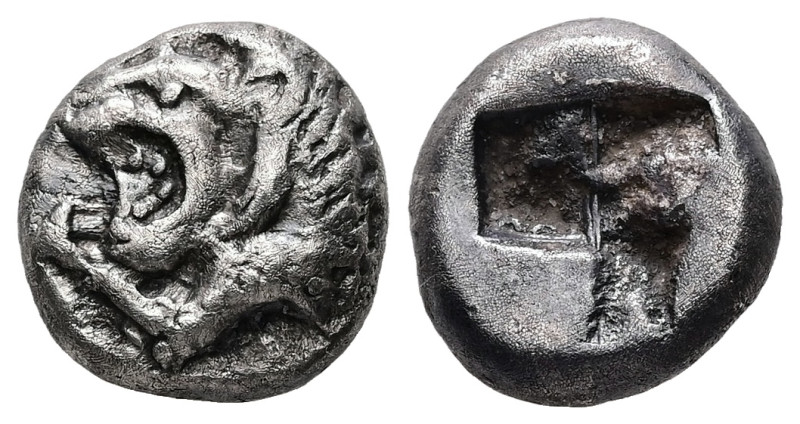 Asia Minor, Uncertain mint. AR Hemidrachm, 2.74 g 11.38 mm. Circa 520-480 BC. 
O...