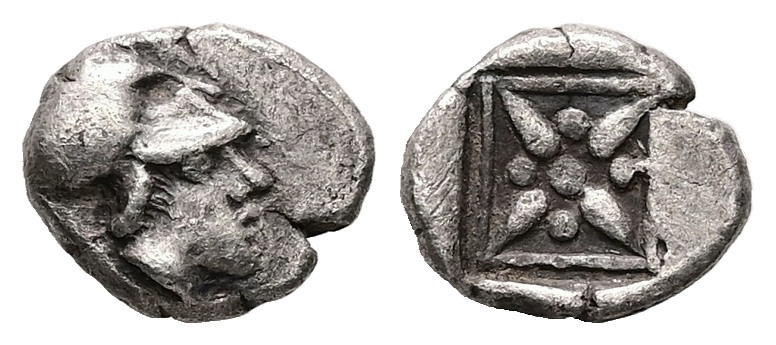 Asia Minor. Uncertain mint. AR, Hemiobol, 0.41 g 7.97 mm. Circa 500-400 BC.
Obv:...