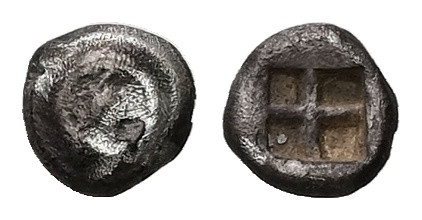 Asia Minor, Uncertain mint (probably Caria). AR Hemiobol, 0.26 g. - 5.62 mm. 6th...