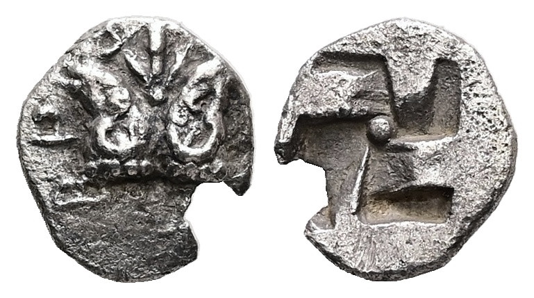Troas, Kebren. AR, Hemiobol. 0.42 g. - 8.98 mm. Circa 420-412 BC.
Obv.: ΚΕΒΡΗΝ. ...