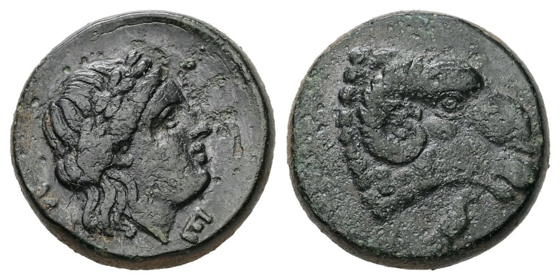 Troas, Kebren. AE, 7.92 g. - 19.41 mm. Circa 400-387 BC.
Obv.: K - E. Laureate h...