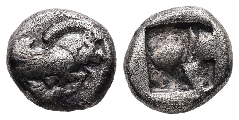 Ionia, Klazomenai. AR, Diobol. 1.34 g. - 9.85 mm. Circa 480-400 BC.
Obv.: Forepa...