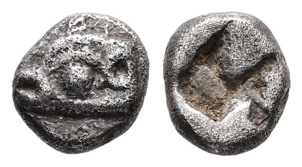 Ionia, Phokaia. AR Hemiobol, 0.44 g 6.54 mm. Circa 550-500 BC. 
Obv: Head of a s...