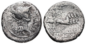 L. Manlius Torquatus, 82 BC. AR, Denarius. 3.57 g. 18.45 mm. With L. Cornelius Sulla, military mint moving with Sulla.
Obv: L·MANLI T PROQ. Helmeted h...