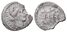 Q. Servilius Caepio Brutus (M. Junius Brutus), 54 BC. AR, Denarius. 2.92 g. 19.27 mm. Rome.
Obv: LIBERTAS. Head of Libertas, right. 
Rev: BRVTVS. L. J...
