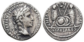 Augustus, 27 BC-AD 14. AR, Denarius. 3.48 g. 18.82 mm. Lugdunum.
Obv: CAESAR AVGVSTVS DIVI F PATER PATRIAE. Head of Augustus, laureate, right.
Rev: ...