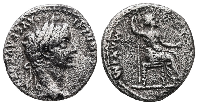 Tiberius, 14-37 AD. AR, Denarius, "Tribute Penny" type. 3.41 g. 17.16 mm. Lugdun...