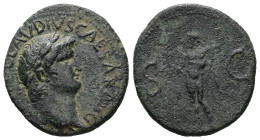 Nero, AD 54-68. AE, As. 8.11 g. 26.87 mm. Uncertain Balkan mint. (Thrace, Perinthus?).
Obv: NERO CLAVDIVS CAESAR AVG GERM. Laureate head of Nero, righ...