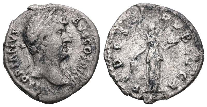 Hadrian, 117-138 AD. AR, Denarius. 2.60 g. 18.18 mm. Rome.
Obv: HADRIANVS AVG CO...