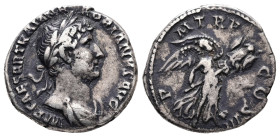 Hadrian, AD 117-138. AR, Denarius. 3.13 g. 18.69 mm. Rome.
Obv: IMP CAESAR TRAIAN HADRIANVS AVG. Bust of Hadrian, laureate, draped and cuirassed.
Rev:...