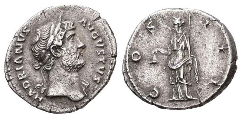 Hadrian, AD 117-138. AR, Denarius. 3.25 g. 19.77 mm. Rome.
Obv: HADRIANVS AVGVST...