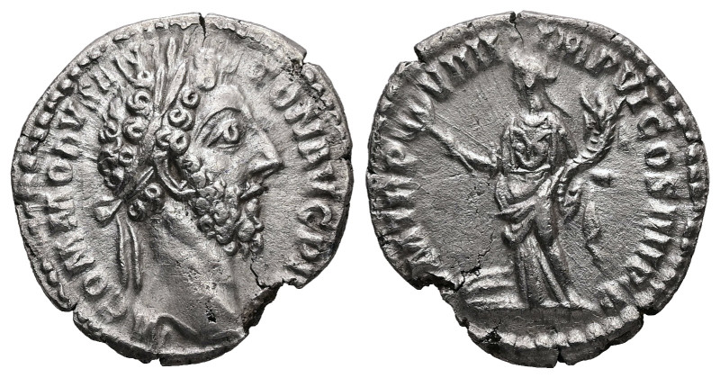 Commodus, AD 177-192. AR, Denarius. 2.19 g. 18.51 mm. Rome.
Obv: M COMMODVS ANTO...
