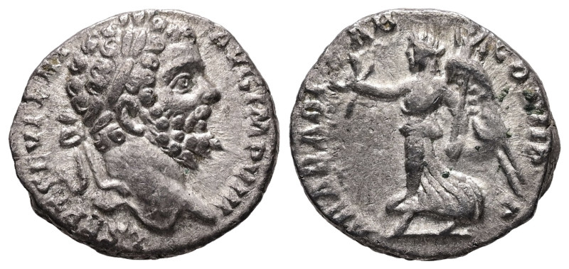 Septimius Severus, AD 193-211. AR, Denarius. 2.17 g. 16.56 mm. Rome.
Obv: L SEPT...