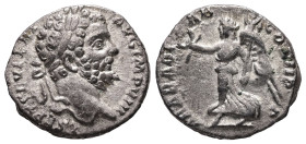 Septimius Severus, AD 193-211. AR, Denarius. 2.17 g. 16.56 mm. Rome.
Obv: L SEPT SEV PERT AVG IMP VIII. Head of Septimius Severus, laureate, right.
Re...