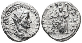 Trebonianus Gallus, AD 251-253. AR, Antoninianus. 3.73 g. 21.37 mm. Antioch.
Obv: IMP C C VIB TREB GALLVS P F AVG. Bust of Trebonianus Gallus, radiate...