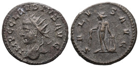 Claudius II Gothicus, AD 268-270. Antoninianus. 3.49 g. 20.38 mm. Antioch.
Obv: IMP C CLAVDIVS AVG. Bust of Claudius Gothicus, radiate, draped, left.
...